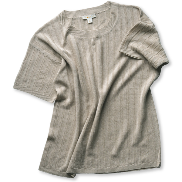 Grown Ladies Ribbed Linen Knit Tee