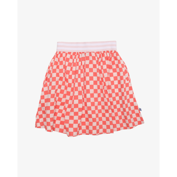 The Girl Club Elastic Waist Checker Skirt