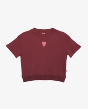 The Girl Club Rib Heart Patch Crop Tee-tops-Bambini