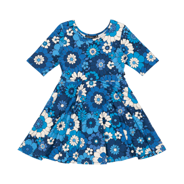 Rock Your Kid Aloha Azure Waisted Dress