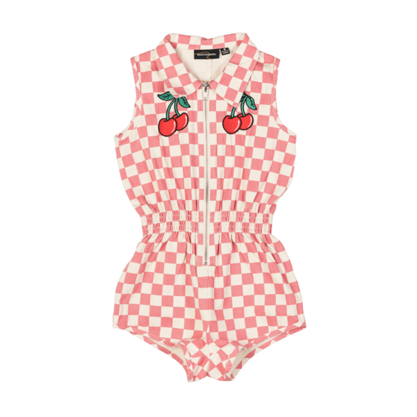 Rock Your Kid Pink Check Romper