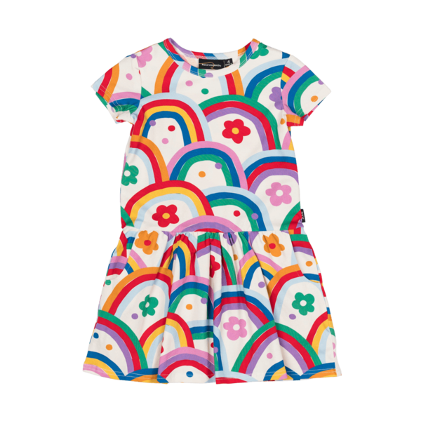 Rock Your Kid Rainbows & Confetti Drop Waist Dress