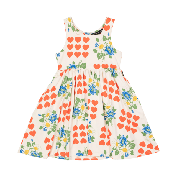 Rock Your Kid Floral Hearts Dress With Tie Back