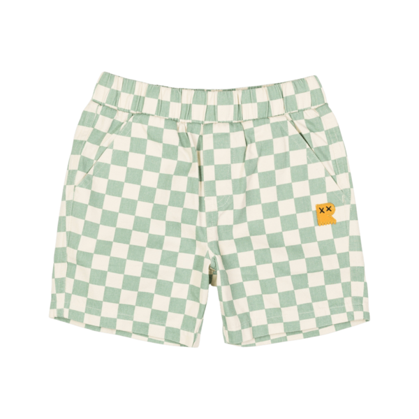 Rock Your Kid Green Check Starter Shorts