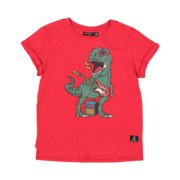Rock Your Kid Rock Out Dino Boxy T-Shirt-tops-Bambini