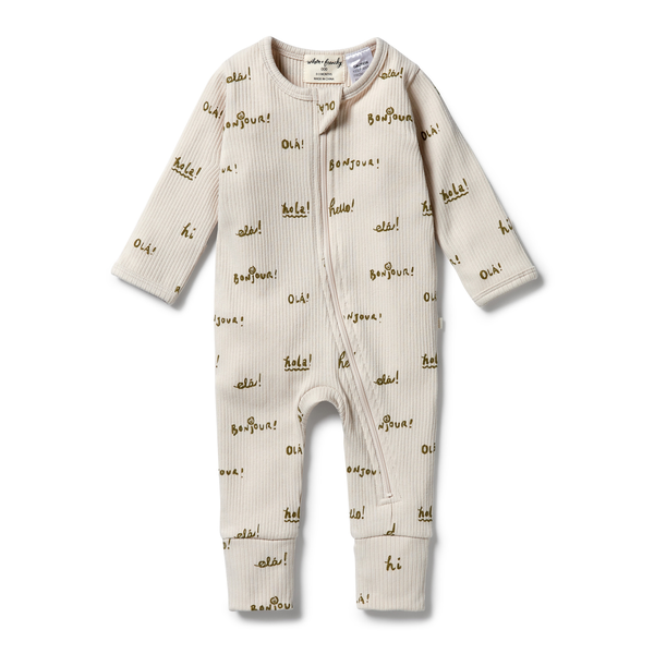 Wilson & Frenchy Rib Zipsuit With Feet