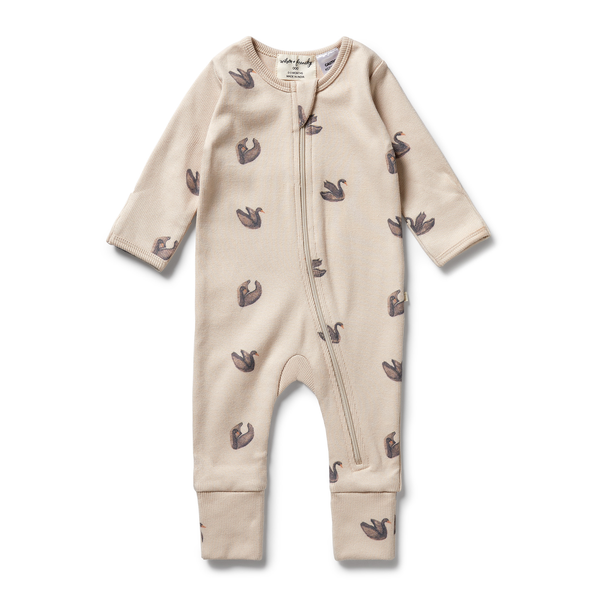 Wilson & Frenchy Rib Zipsuit With Feet