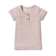 Wilson & Frenchy Stripe Rib Henley Tee-tops-Bambini