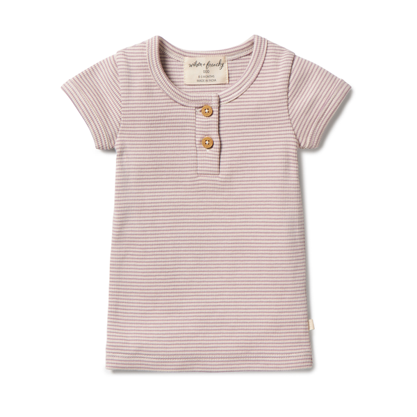 Wilson & Frenchy Stripe Rib Henley Tee