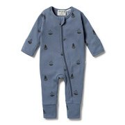Wilson & Frenchy Rib Zipsuit With Feet-bodysuits-and-rompers-Bambini