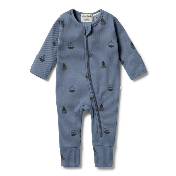 Wilson & Frenchy Rib Zipsuit With Feet