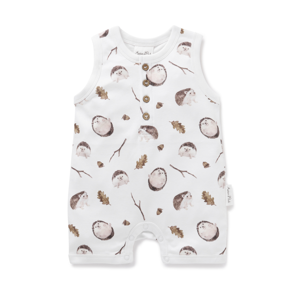 Aster & Oak Hedgehog Henley Romper
