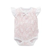 Aster & Oak Pink Floral Lace Onesie-bodysuits-and-rompers-Bambini