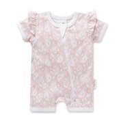 Aster & Oak Pink Floral Zip Romper-bodysuits-and-rompers-Bambini