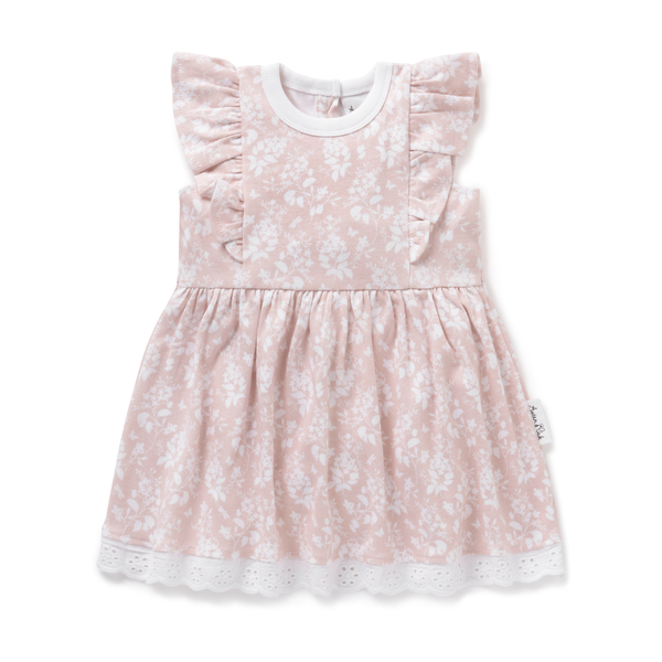 Aster & Oak Pink Floral Ruffle Dress