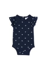 Milky Navy Floral Rib Bubbysuit-bodysuits-and-rompers-Bambini