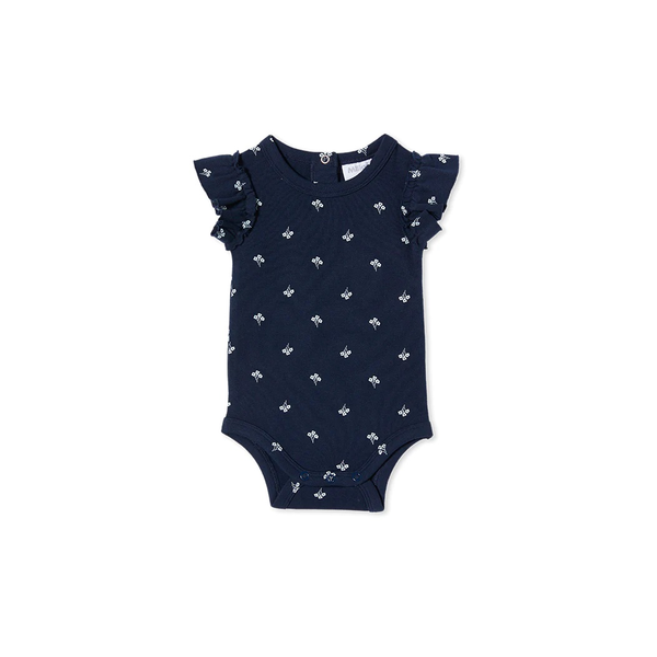 Milky Navy Floral Rib Bubbysuit