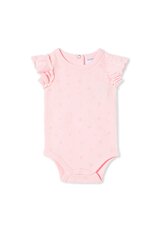 Milky Rosebud Rib Bubbysuit-bodysuits-and-rompers-Bambini