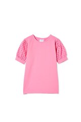 Milky Broderie Sleeve Tee-tops-Bambini