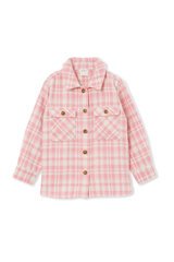 Milky Check Overshirt-tops-Bambini