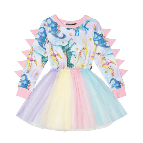 Rock Your Kid Dinosaur Parade LS Circus Dress