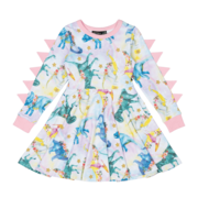 Rock Your Kid Dinosaur Parade LS Waisted Dress-dresses-and-skirts-Bambini
