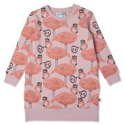 Minti Friendly Flamingos Furry Dress-dresses-and-skirts-Bambini