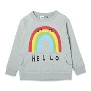 Minti Hello Bye Rainbow Furry Crew-tops-Bambini