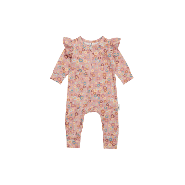 Huxbaby Flower Bear Zip Romper