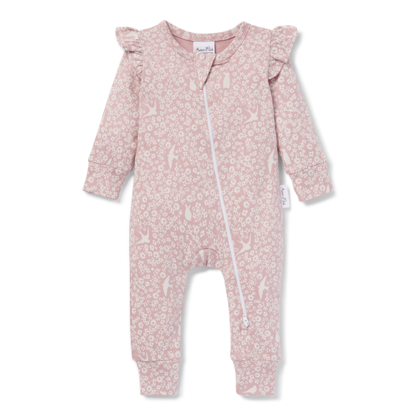 Aster & Oak Pixi Floral Zip Romper