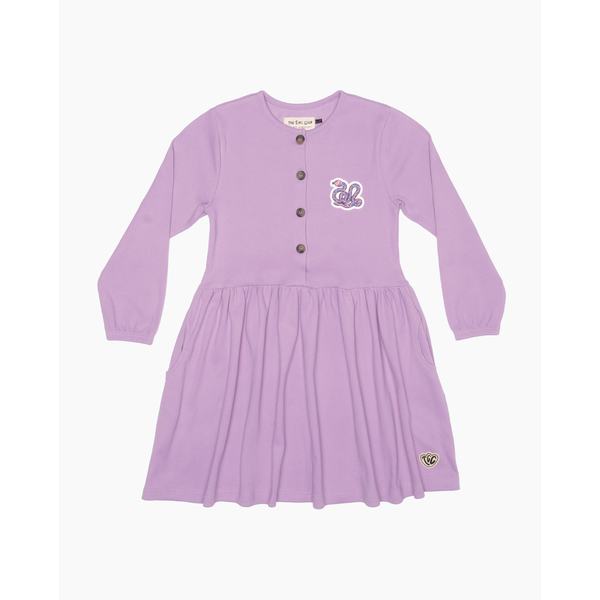 The Girl Club Wavy Snake Button Dress