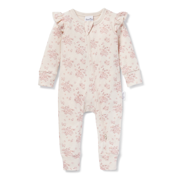 Aster & Oak Floral Zip Romper