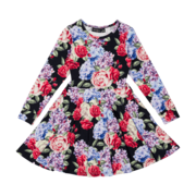 Rock Your Kid Midnight Floral Waisted Dress-dresses-and-skirts-Bambini