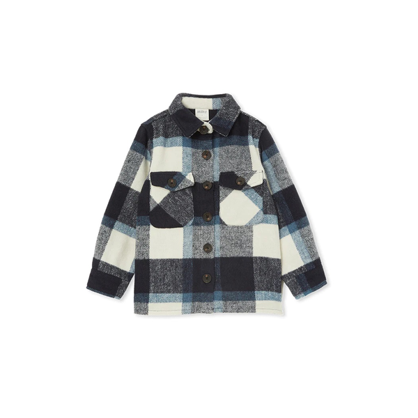 Milky Blue Check Overshirt