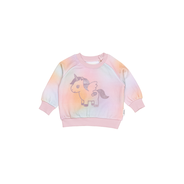 Huxbaby Rainbow Swirl Glittercorn Sweatshirt