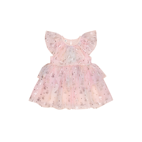 Huxbaby Cloud Bear Tiered Party Dress