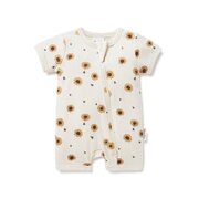 Aster & Oak Sunflower Zip Romper-bodysuits-and-rompers-Bambini