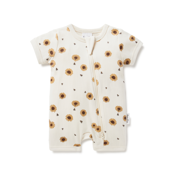 Aster & Oak Sunflower Zip Romper