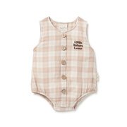 Aster & Oak Gingham Bubble Romper-bodysuits-and-rompers-Bambini