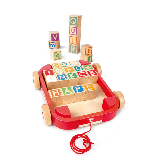 Hape Pull-Along Cart With Stacking Blocks