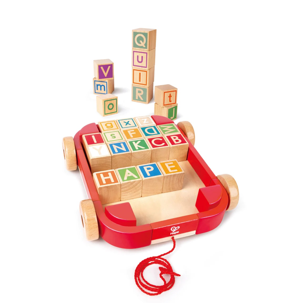 Hape Pull-Along Cart With Stacking Blocks