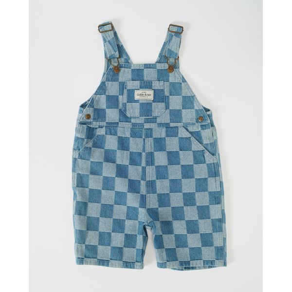 Goldie + Ace Burton Check Denim Overalls