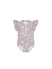Huxbaby Rainbow Daisy Frill Zip Swimsuit-swimwear-Bambini