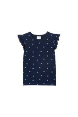Milky Navy Frill Tee-tops-Bambini