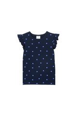 Milky Navy Frill Tee-tops-Bambini