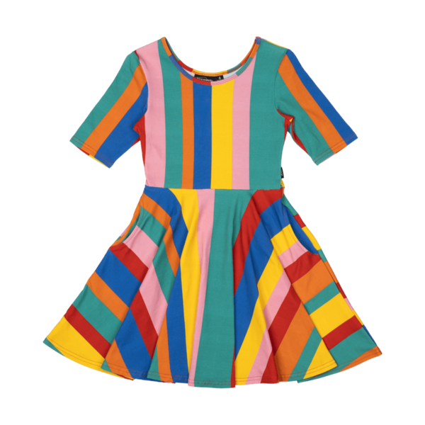 Rock Your Kid Rainbow Stripes Mabel Dress