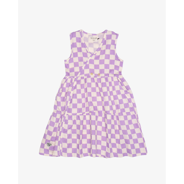 The Girl Club Checker Cross Over Dress