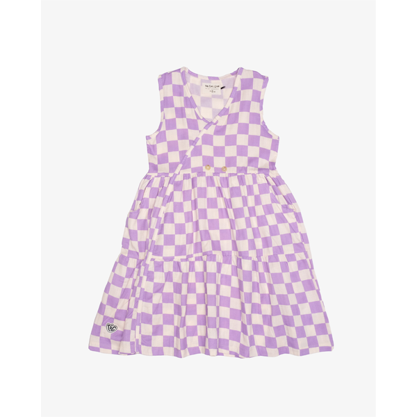 The Girl Club Checker Cross Over Dress