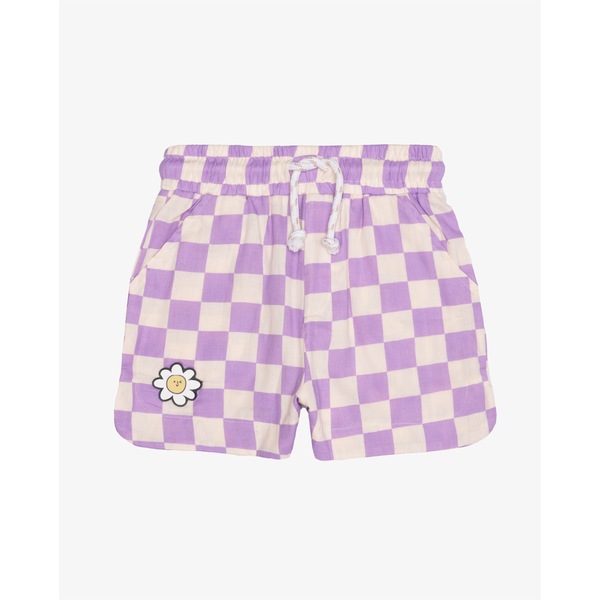 The Girl Club Muslin Checker Shorts