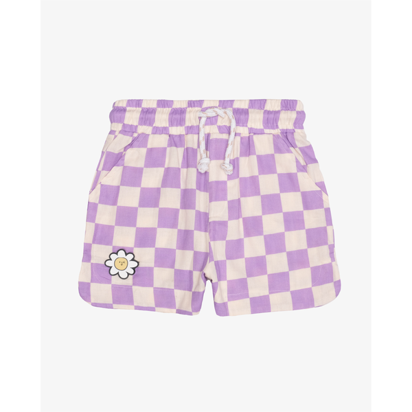 The Girl Club Muslin Checker Shorts